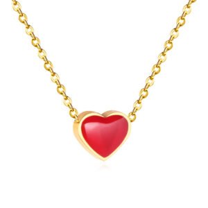 Tiny Red Heart Necklace