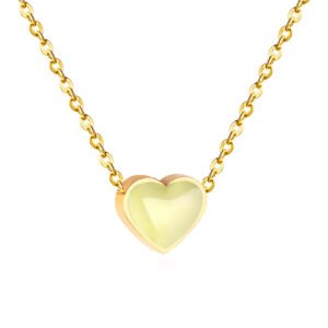 Tiny Yellow Heart Necklace