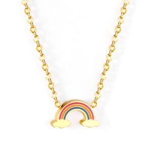 Tiny Rainbow Heart Necklace